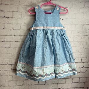 Daisy Kingdom blue honey Bunny toddler dress 1990’s
